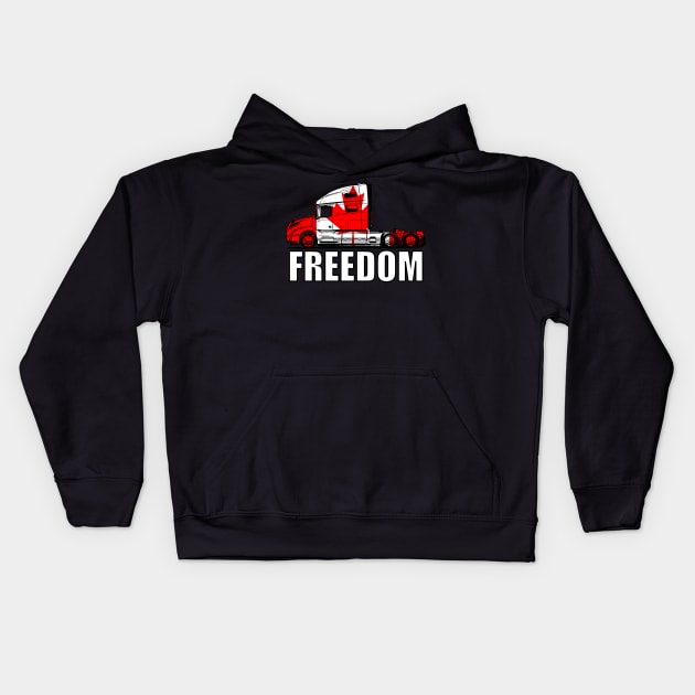 Freedom Convoy - Canadian Truck Kids Hoodie by Malicious Defiance